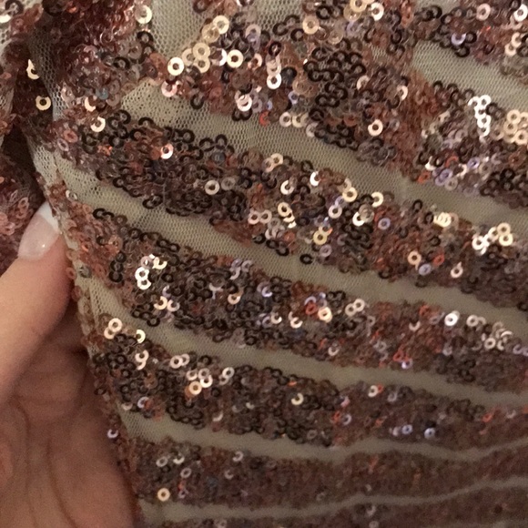 Rose Gold Sequin Party Dress - Picture 2 of 7